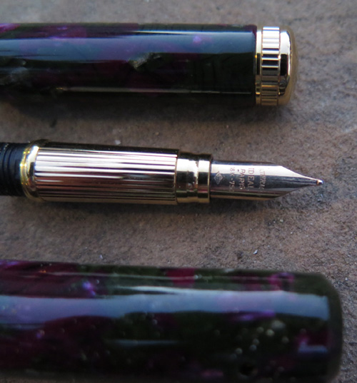 WATERMAN LADY AGATHE GREEN / MAUVE FOUNTAIN PEN IN BOX WITH PAPERS
